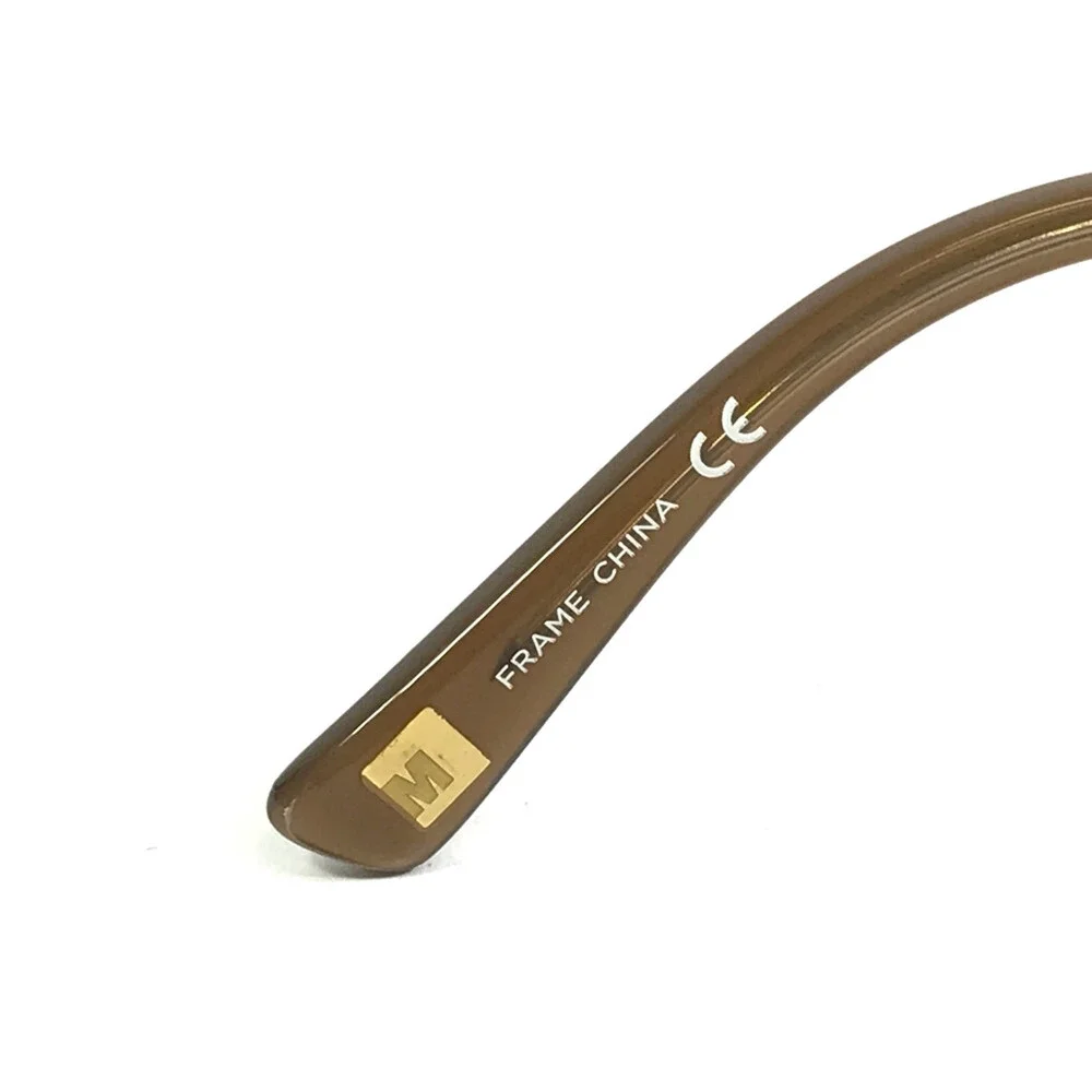 Marchon NYC Petite Eyeglasses Frames PLAZA 210 Brown White Half Rim 50-17-135